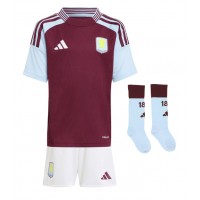 Echipament fotbal Aston Villa Amadou Onana #24 Tricou Acasa 2024-25 pentru copii maneca scurta (+ Pantaloni scurti)